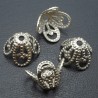 20 calottes coupelles laiton  fleur 4 pétales argenté   8,5x6mm