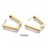 1 paire créole rectangle "huggie" acier  or 24KT