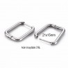 1 paire créole rectangle "huggie" acier inoxydable 316