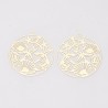 2 Estampes rondes 40mm coquillage laiton or 24kt
