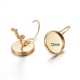 1 paire boucle d'oreille support cabochon acier or 12mm
