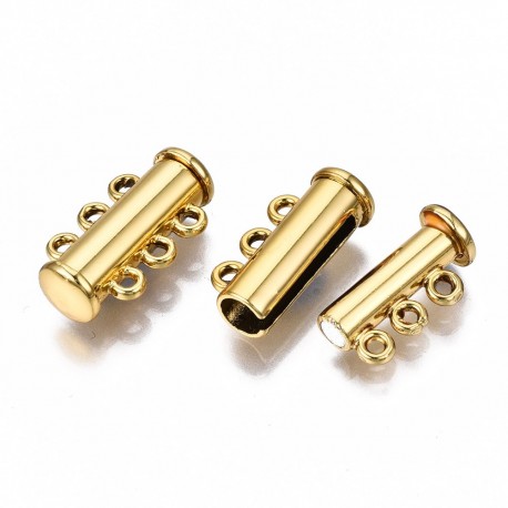 1 fermoir coulissant laiton or 3 attaches 19.5x10.5mm