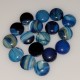 1 cabochon agate à bande  bleu des mers 20mm