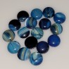 1 cabochon agate à bande  bleu des mers 20mm