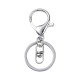 4 porte clefs alliage de zinc platine fermoir mousqueton 68x30mm