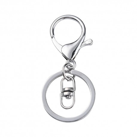 4 porte clefs alliage de zinc platine fermoir mousqueton 68x30mm