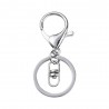 1 porte clefs alliage de zinc platine fermoir mousqueton 68x30mm