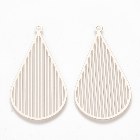 4 gouttes laiton plaqué or rose 44x23mm