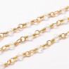 20cm chaine rosaire cristal de  roche  laiton doré or fin 24kt