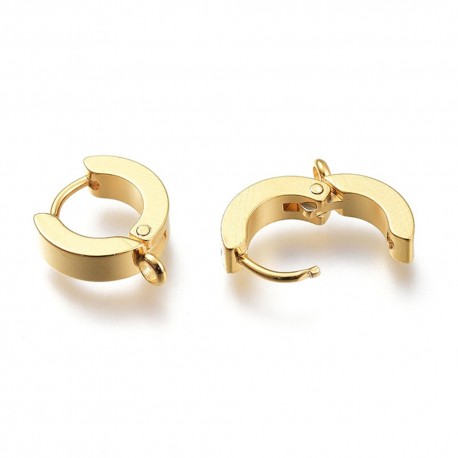 1 paire de  créole acier or 14x12mm