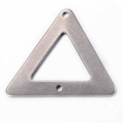 2 Breloques connecteur triangle   acier inoxydable  31x25,5mm