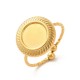 1 bague acier  or 24kt  torsade ronde  plateau 8mm