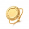 1 bague acier  or 24kt  torsade ronde  plateau 8mm