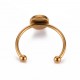 1 bague acier  or  ronde  plateau 4/6mm