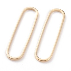 2 Connecteurs laiton plaqué or anneau ovale 33x9mm