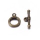 10 fermoirs toggles ronds  couleur bronze 15x11mm