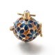 1 bola cage et bola musicale  émaillé fleur bleue 34mm
