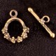 1fermoir toggle laiton bronze cascade de  fleur 17x13mm