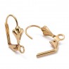 6 boucles d'oreille dormeuse laiton  or 24kt 16x11mm
