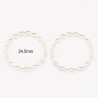 6 anneaux connecteurs ronds fleurs laiton or 24kt  24.5mm