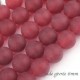 10 perles jade rouge  givrée ronde 6mm