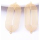 2 connecteurs estampes laiton plaqué or ovale art nouveau 30x14mm