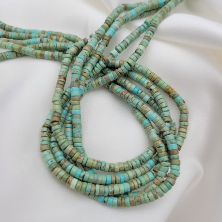 perles de pierres naturelles de turquoise Heishi 4x2mm