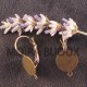 2 supports boucle d'oreille dormeuse laiton bronze plateau12mm