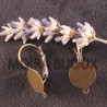 2 supports boucle d'oreille dormeuse laiton bronze plateau12mm