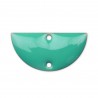 2 sequins connecteur demi lune émaille vert turquoise  21x10mm