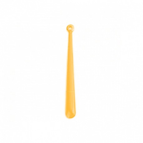 2 Pendentifs sequins laiton goutte émail jaune d'or  38x4mm