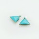 sequin médaillon triangle x6 émail bleu turquoise  8mm