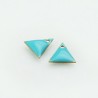 sequin médaillon triangle x6 émail bleu turquoise  8mm
