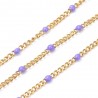 20CM Chaine gourmette acier émaillé lilas or 2microns