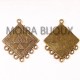 6 pendentifs connecteur bronze ethnique plat losange 33x27mm