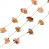 20cm chaine de perles forçat acier  or et cornaline  chips