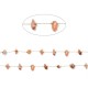 20cm chaine de perles forcat acier plaqué or et cornaline  chips