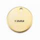 6 sequins rond acier or 13mm