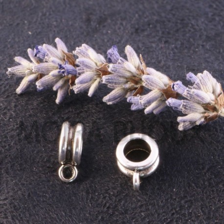10 bélieres intercalaire métal argenté lisse 12x8mm