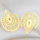 2 estampes laiton plaqué or 18kt plume de paon  40x30mm