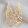 2 Estampes goutte 55x16mm laiton or 24kc