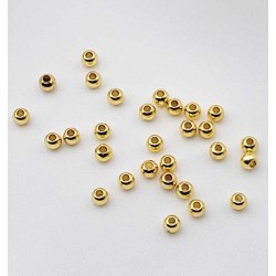 20 Perles rondes laiton plaqué or 4mm