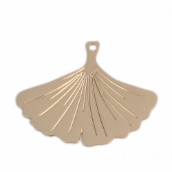 4 Estampes feuille gingko cuivre plaqué or 22x19mm