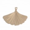 4 Estampes feuille 22x19mm  ginkgo laiton or 24kt