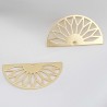 2 Estampes demi lune 30x16mm laiton or 24kt