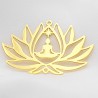 2 Estampes 38x25mm laiton or 24kt fleur lotus et bouddha