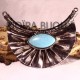 1grand connecteur pendentif plastron ethnique metal argenté 89x70mm