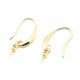 2 Crochets d'oreille en laiton plaqué or support perle semi percé