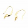2 Crochets d'oreille en laiton or support perle semi percé