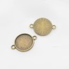 4 supports cabochon connecteur laiton rond bronze 18mm